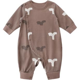 连体衣婴儿春季新生儿纯棉初生儿哈衣爬爬服春秋小月龄宝宝衣服