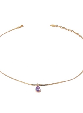 钛钢紫钻项链蛇骨链法式温柔