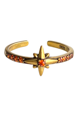 复古做旧饰品星芒锆石不掉色戒指