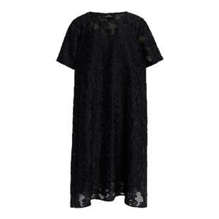 【FaFa裙】AUM噢姆2025年夏季新款时尚提花宽松连衣裙黑色长裙子