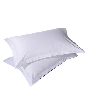 星酒店宾馆床上用品40支60支贡缎全棉提花纯棉白色枕套单人枕头套