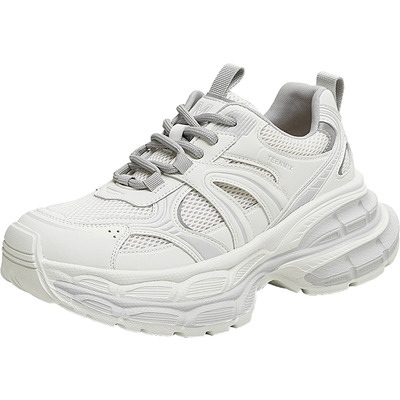 天美意2025秋新款厚底增高拼色潮酷百搭老爹鞋女休闲鞋BK782CM5