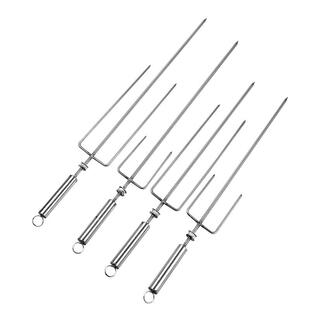 不锈钢烤羊腿叉子烤肉羊排专用签木柄烤兔烤鸡烧烤支架子工具用品