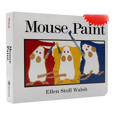 色彩艺术英文原版绘本 Mouse Paint 老鼠作画早教启蒙颜色认识纸板书吴敏兰廖彩杏推荐书单 幼儿童英语读物读本Ellen stoll walsh