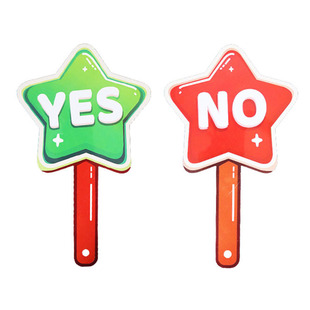 对错手举牌yes no赞成反对表决牌儿童课堂比赛教具评委裁判打分牌