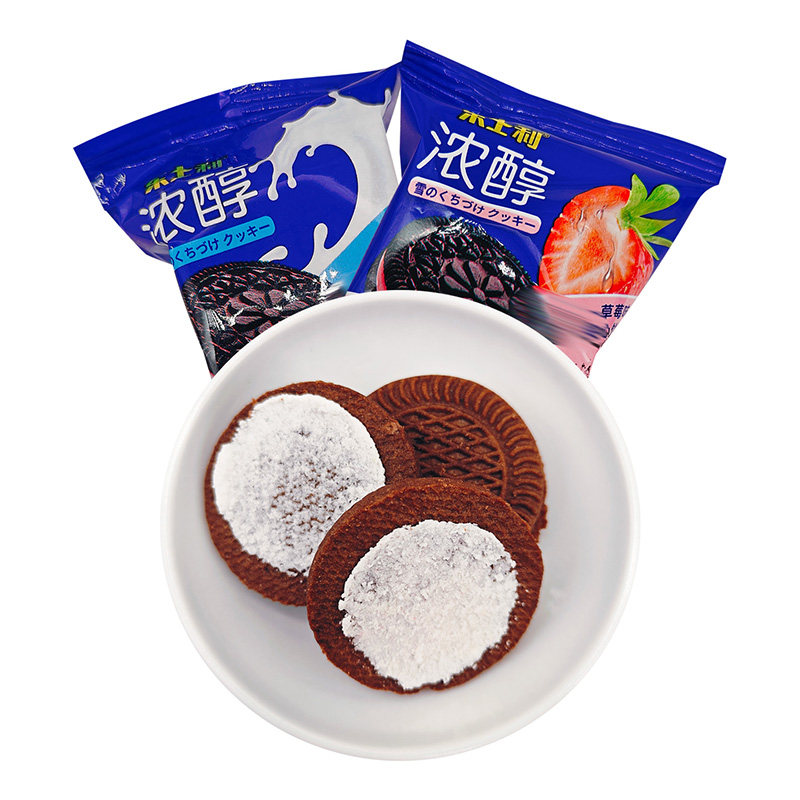 乐士利浓醇夹心饼干草莓味牛奶味