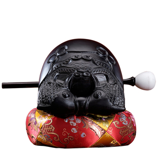 台湾工艺黑檀木鱼法器鱼雕木鱼打击乐器居士道家佛门诵经木雕摆件