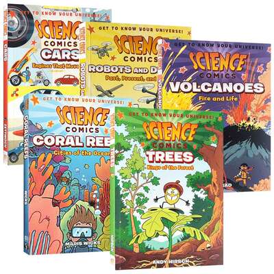 科学漫画系列5册 英文原版 Science Comics Robots and Drones Coral Reefs 英文版儿童探索认知STEM书籍 自然科普进口英语书
