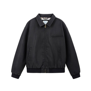 MRA男装 底特律猎装皮衣夹克机车防风内胆荔枝纹PU皮短款外套春男