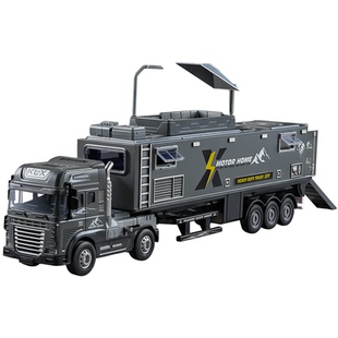 加长版合金房车玩具车儿童小汽车运输车模型仿真露营卡车货车男孩