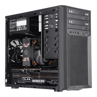 银欣Fara313黑色双光驱MATX小机箱/4个3.5寸硬盘位/长显卡ATX电源