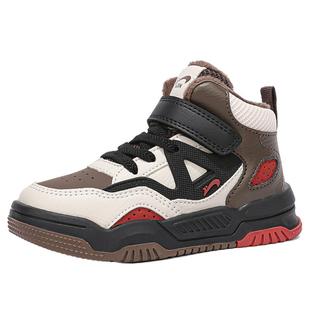 贵人鸟男女童防滑耐磨魔术贴板鞋2025秋冬季新款中大童加绒大棉鞋