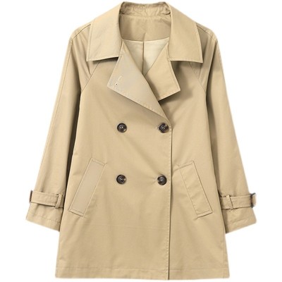 纯棉风衣女中长款2024中年全棉