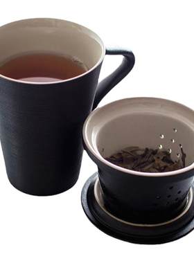 陆宝陶瓷茶具旋转盖杯泡茶杯