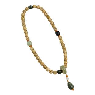 陈籽星月菩提子手串手持念佛珠和田玉貔貅吊坠跑环配饰文玩手链