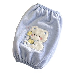 袖套护袖秋冬季工作中长款防污可爱女款学生家务羽绒服成人护袖