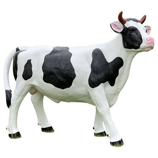 仿真奶牛玻璃钢雕塑户外大型动物花园林景观草坪农牧场装饰品摆件
