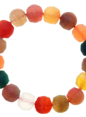 女玛瑙糖果色雕刻手串甜美