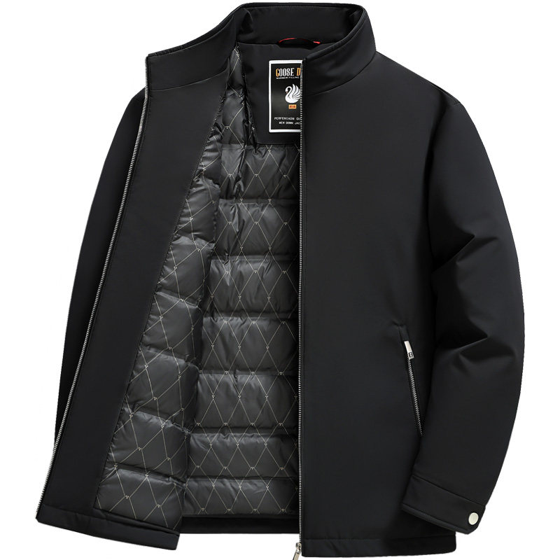 雪中飞中老年爸爸装鹅绒羽绒服男