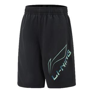 李宁儿童速干裤男童运动短裤2025夏季新款男大童宽松透气五分裤子