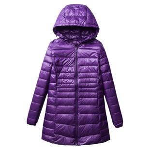 加肥加大码轻薄羽绒服女中长款200斤胖mm小个子轻便妈妈中老年超