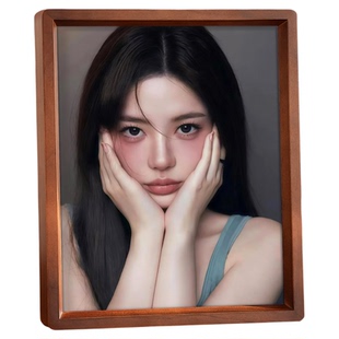 照片相框摆台高级感6寸实木相框加打印照片a4海报展示框相框空框