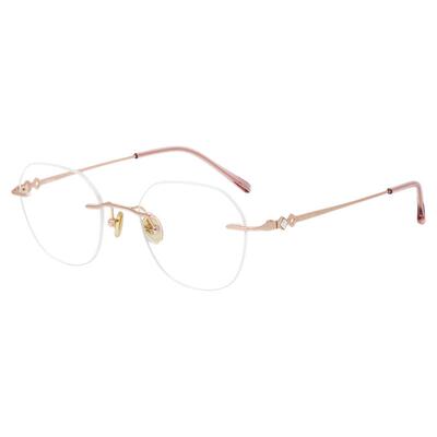 女款无框全钛可配镜近视眼镜