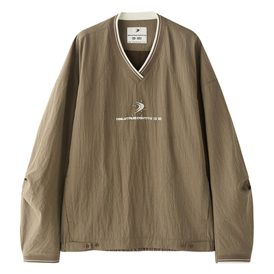 DID DAILY:Louise 复古学院运动撞色休闲弯月袖绣花卫衣