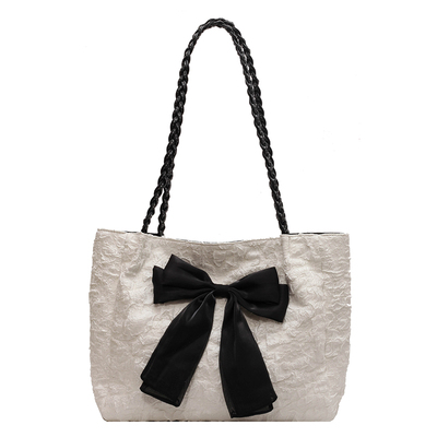 时尚百搭蝴蝶结撞色托特包