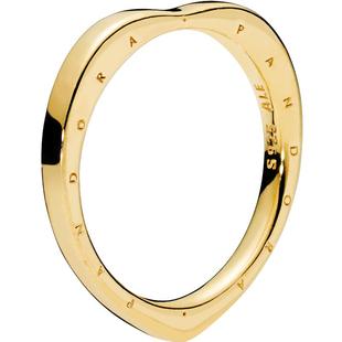 Pandora潘多拉奥莱标志爱的弧线戒指金色甜美风礼物