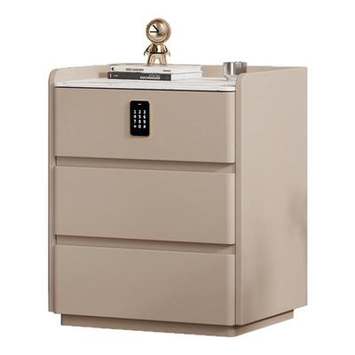 免安装全实木床头柜三抽带密码锁