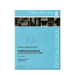 巴赫哥德堡变奏曲 BWV988 弦乐交响乐总谱 思考斯基原版乐谱书 Bach Goldberg Variations string orchestra SIK1758