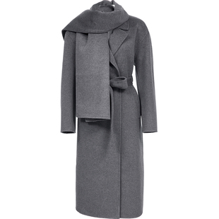 Vero Moda毛呢大衣女2025冬季新款纯羊毛翻领收腰外套32544S006