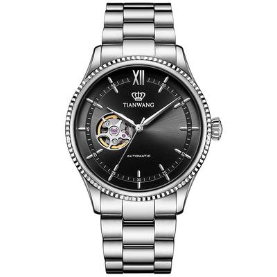 天王表镂空自动机械手表51232商务钢带大表盘男表送男友礼物