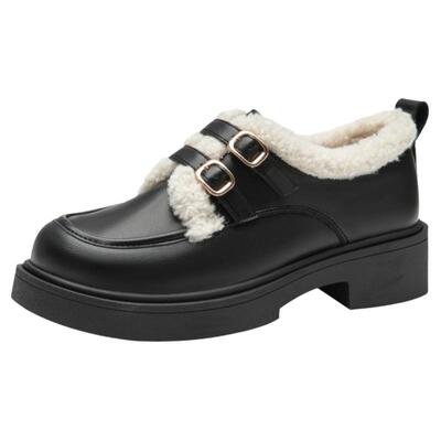 大东官方正品加绒厚底乐福鞋