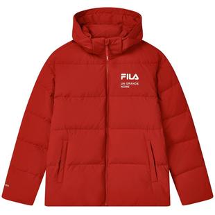 FILA斐乐官方情侣羽绒服短款冬季宽松运动连帽保暖男女同款厚外套