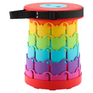 折叠凳户外电动车圆凳儿童彩虹塑料凳子钓鱼凳便携伸缩凳浴室板凳