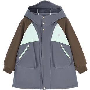 [沐言同款]woobaby儿童加绒外套羽绒服冬季男女童无氟防水