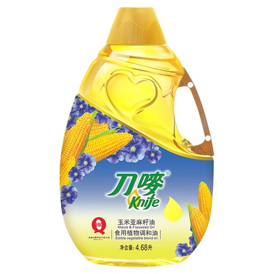 刀唛玉米亚麻籽油4.68L*4瓶