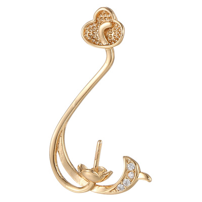 致闺蜜女18K金吊坠空托吊坠扣头