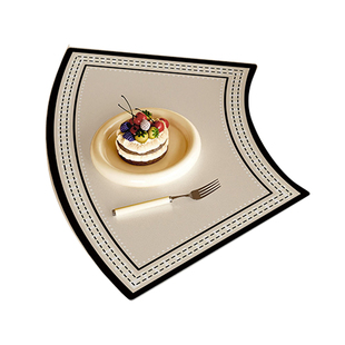 圆桌扇形餐垫现代简约免洗隔热餐具垫皮革防烫垫防水防油餐桌垫