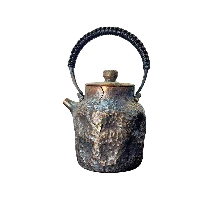 纯手工紫铜提梁茶壶800毫升