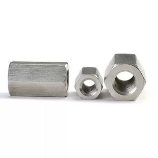 304不锈钢六角加长螺母 螺帽 丝杆牙条连接母M6M8M10M12M14M16M24