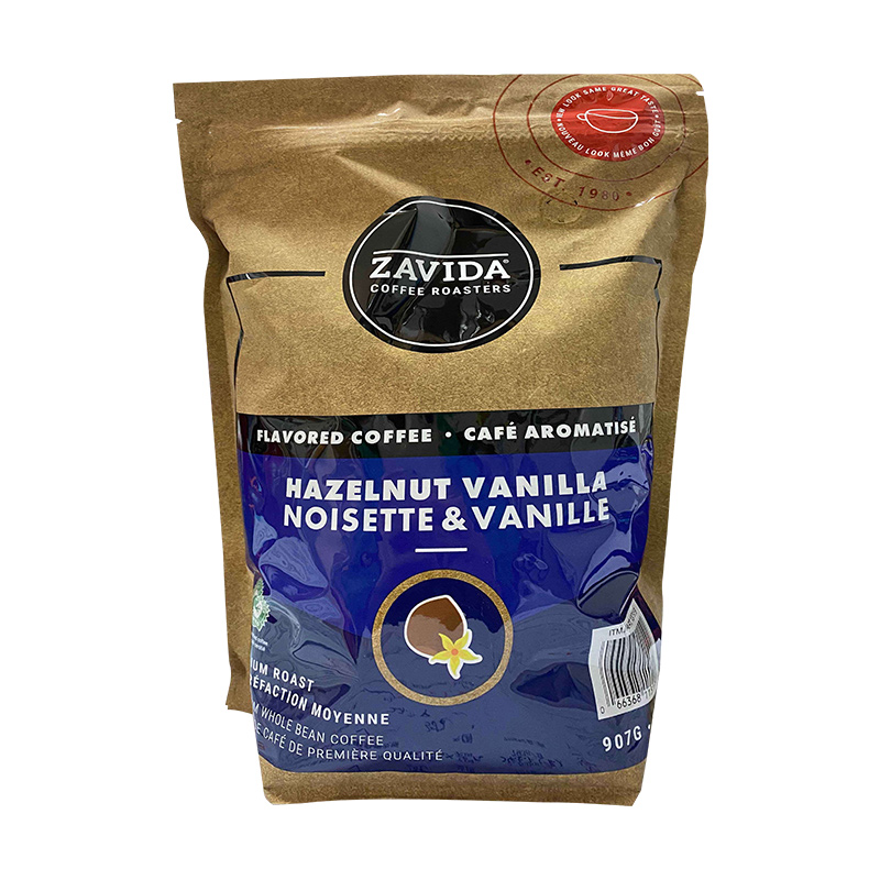 加拿大ZAVIDA扎维达香草奶油榛子咖啡豆中度深重度烘焙青蛙豆907g