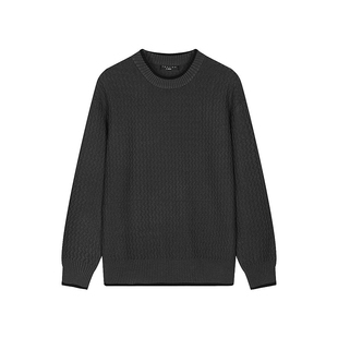 唐狮毛衣男款2026冬季新款潮流撞色圆领宽松青少年内搭套头针织衫