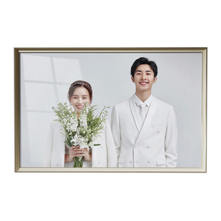 婚纱照相框定制挂墙免打孔加打印洗结婚照片相片放大制作床头相框
