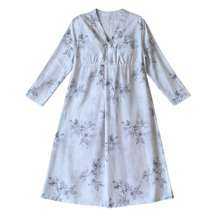 2026新款棉绸睡裙女夏季薄款长袖中长款女士款人造棉连衣裙可外穿