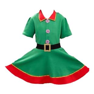 圣诞节儿童亲子cos服男女童套装圣诞精灵表演服幼儿园元旦演出服