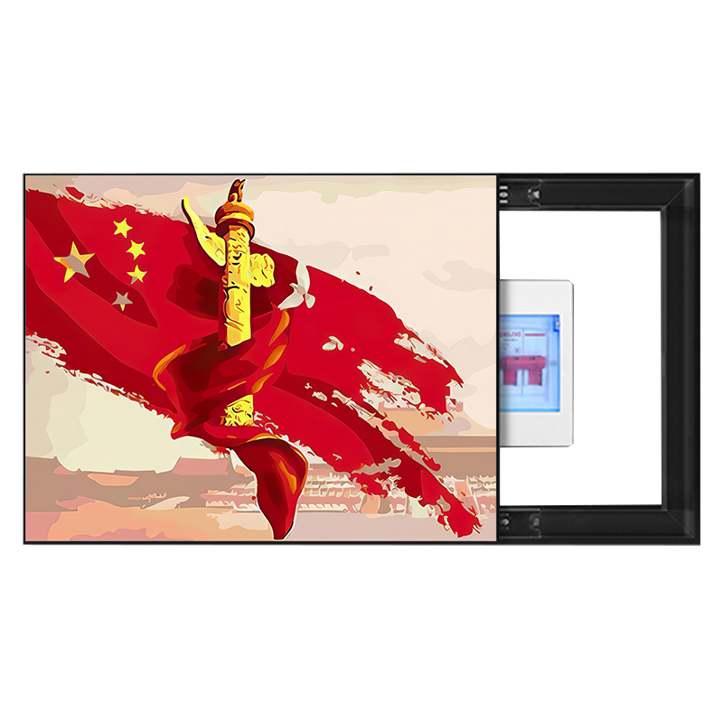 中国风电表箱装饰画多媒体箱红色建筑国企画遮挡电表箱免打孔挂画