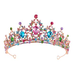 儿童大气皇冠女童王冠项链发夹头饰公主发箍小女孩宝石发卡发饰品